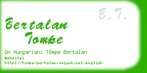 bertalan tompe business card