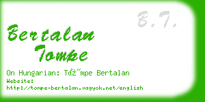 bertalan tompe business card